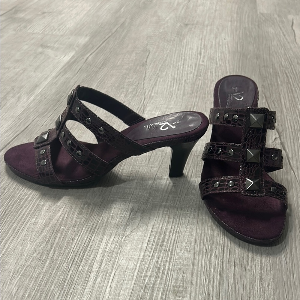 A2 By Aerosoles Purple Heeled Sandals